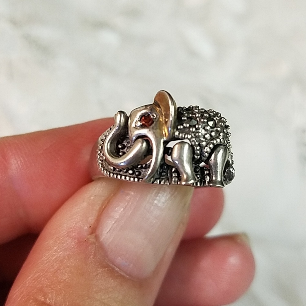Sterling Silver Elephant  Ring